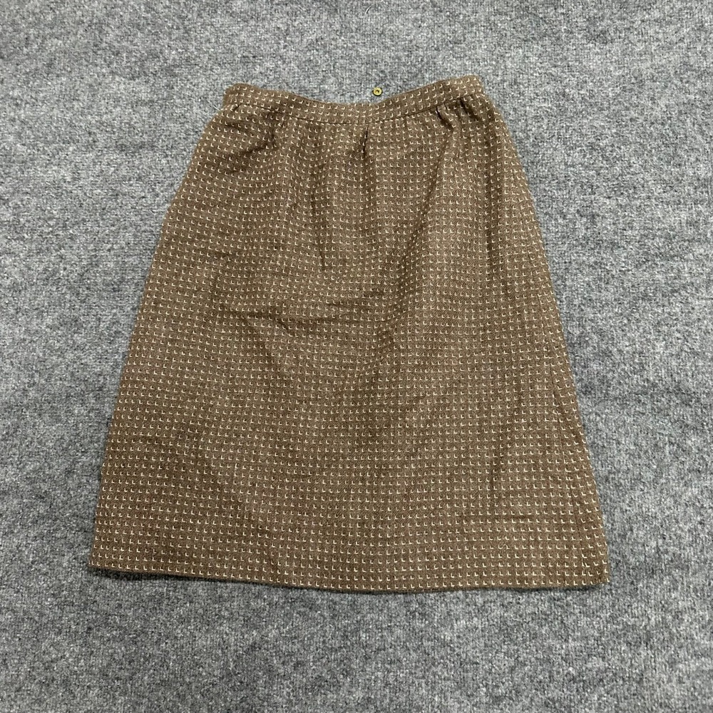 Vintage Skirt Womens Size S Brown Geometric A-Line Elastic Waist Midi Casual